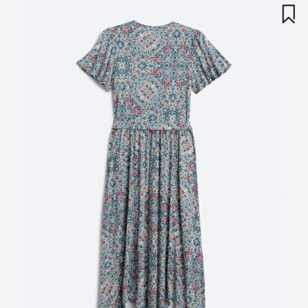 Loveappella Hayven Hankerchief Hem Dress in Teal Green, Large - Picture 2 of 7